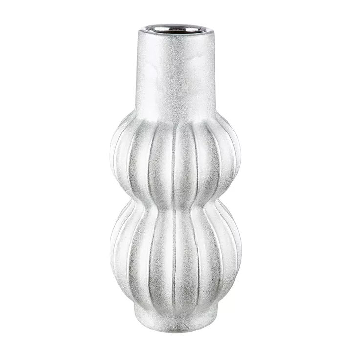  Βάζο Κεραμικό Ασημί Χρώμα D14X30Cm D14X30Cm