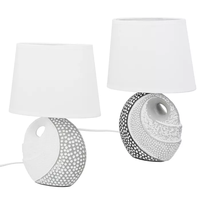 Επιτραπέζιο φωτιστικό Στρογγυλό Κεραμικό Γκρι Λευκό 2 Ποικιλία 20X12X29Cm 20X12X29Cm