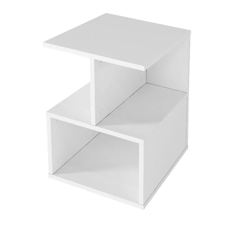 Κομοδίνο - Τραπεζάκι βοηθητικό Entiero Megapap χρώμα λευκό 39,8x35x54,6εκ.