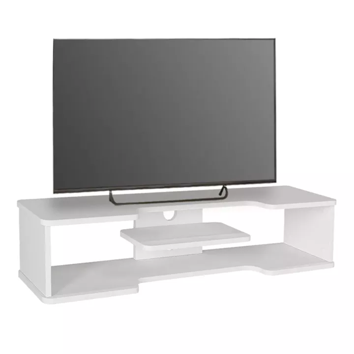 Έπιπλο τηλεόρασης επιτοίχιο Perry Megapap χρώμα λευκό 120x29,6x25,6εκ.