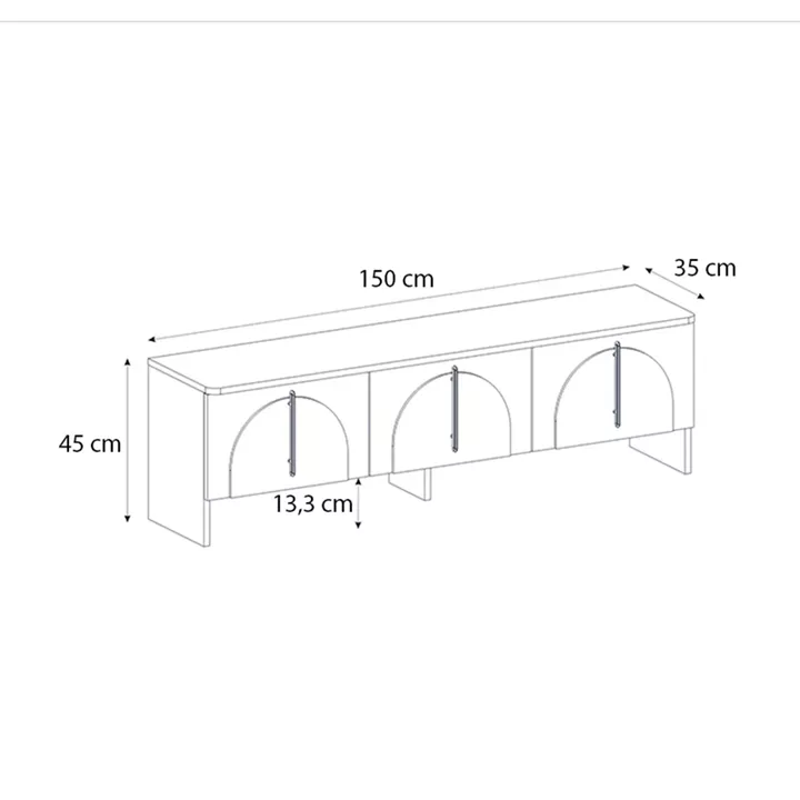 Έπιπλο τηλεόρασης Rebel Megapap χρώμα rota oak - sandstone 150x35x45εκ.