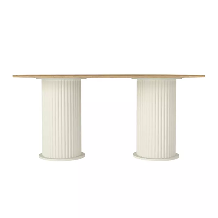 Τραπέζι Bohema Megapap χρώμα ivory - sepet oak 180x90x77,7εκ.