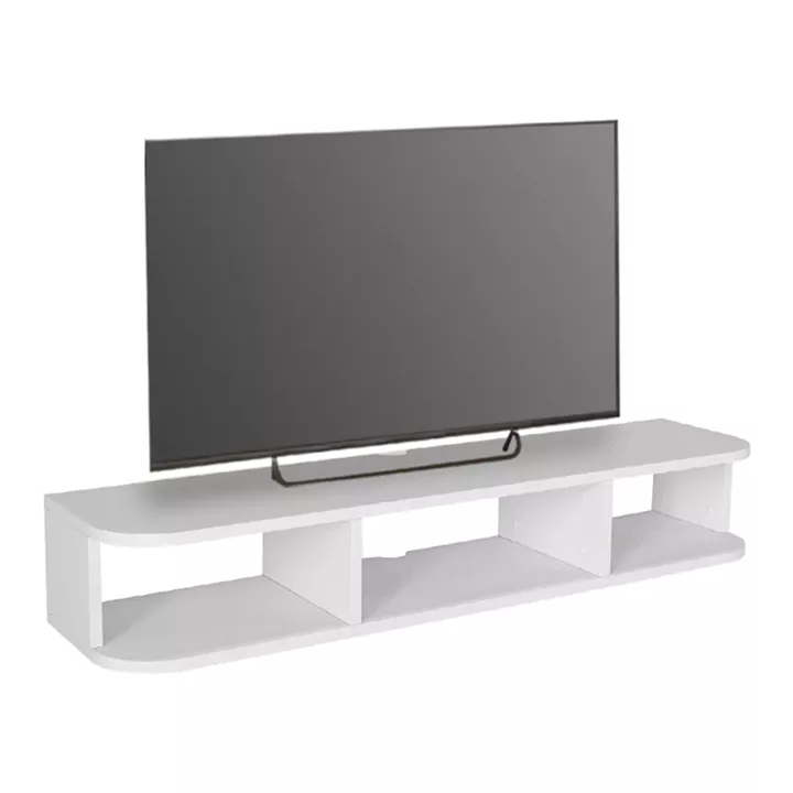 Έπιπλο τηλεόρασης επιτοίχιο Bask Megapap με LED χρώμα λευκό 120x29,6x19,2εκ.