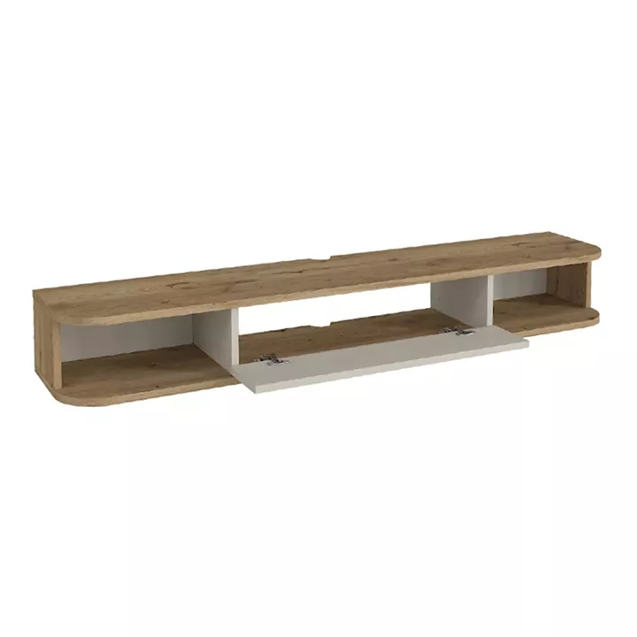 Έπιπλο τηλεόρασης επιτοίχιο Cross Megapap με LED χρώμα sepet oak - sandstone 150x29,6x19,2εκ.