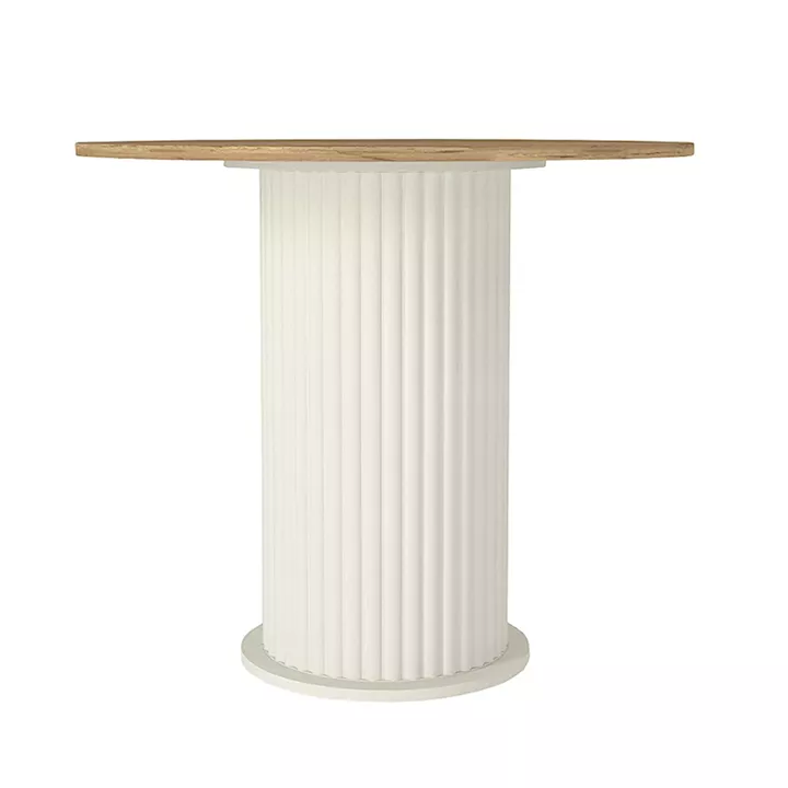 Τραπέζι Bohema Megapap χρώμα ivory - sepet oak Ø90x77,7εκ.