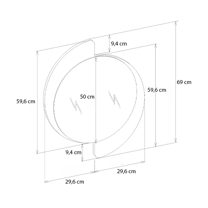 Καθρέπτης τοίχου Sevilla Μegapap χρώμα καρυδί 59,2x2,2x69εκ.