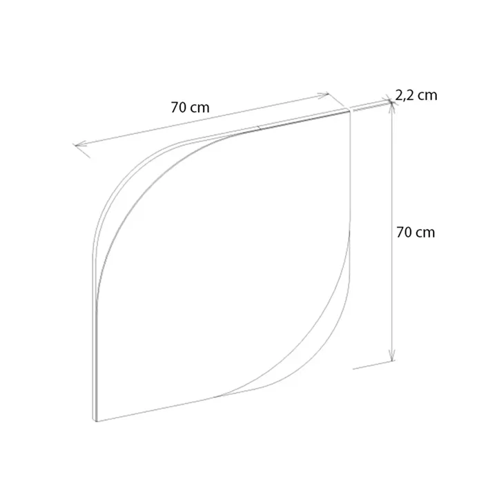 Καθρέπτης τοίχου Lava Μegapap χρώμα rota oak - ανθρακί 70x2,2x70εκ.