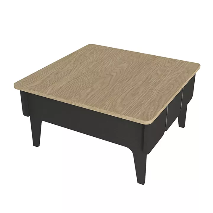 Τραπεζάκι σαλονιού Pedro Megapap χρώμα ανθρακί - rota oak 73,2x73,2x38,6εκ.