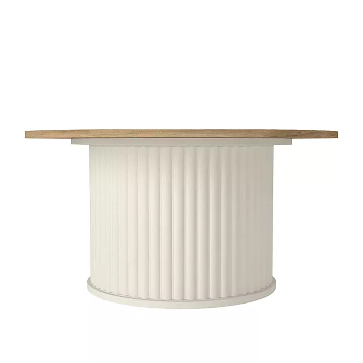 Τραπεζάκι σαλονιού Bohema Megapap χρώμα ivory - sepet oak Ø85x43,2εκ.