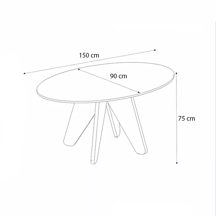 Τραπέζι Rebel Megapap χρώμα rota oak - sandstone 150x90x75εκ.