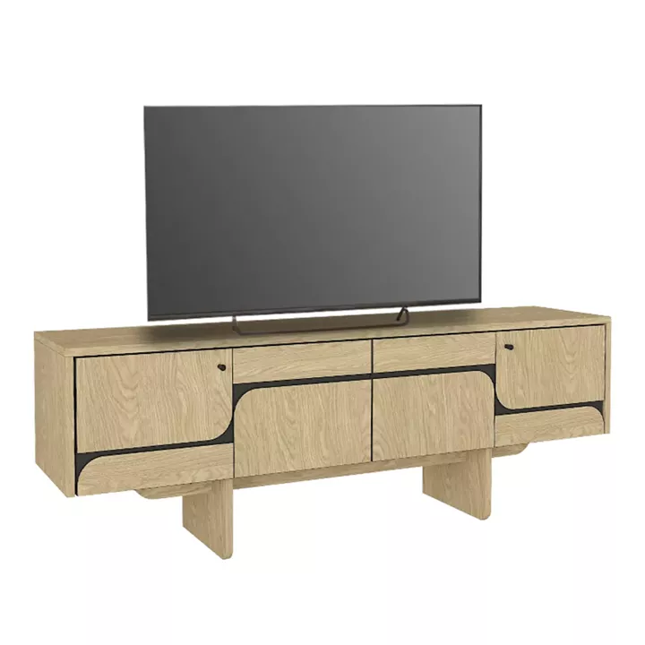 Έπιπλο τηλεόρασης Lava Megapap χρώμα rota oak - ανθρακί 150x35x51,3εκ.