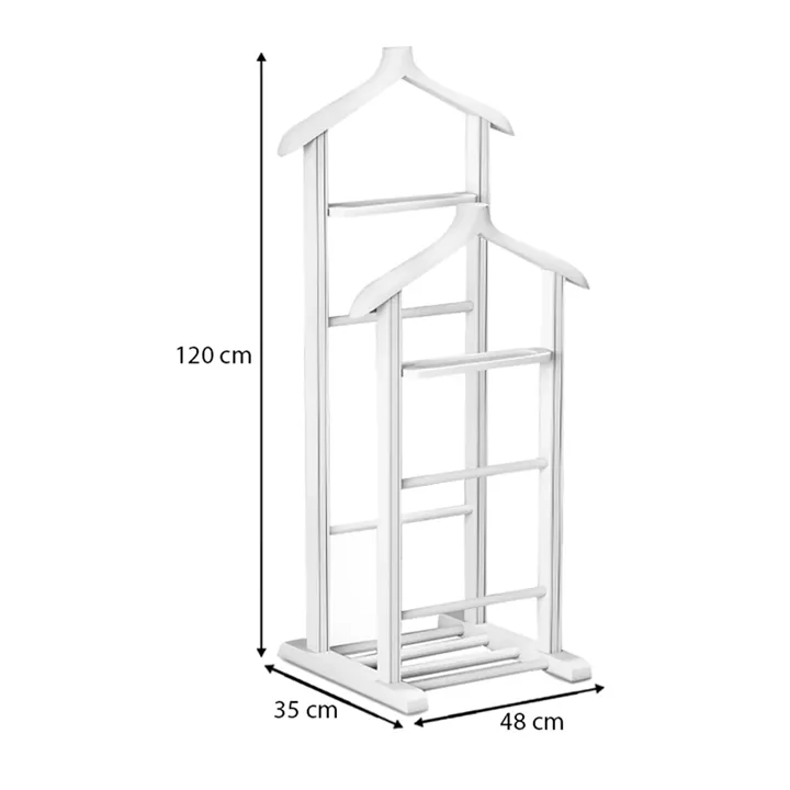 Επιδαπέδια κρεμάστρα Beta II Megapap ξύλινη χρώμα λευκό 48x35x120εκ.
