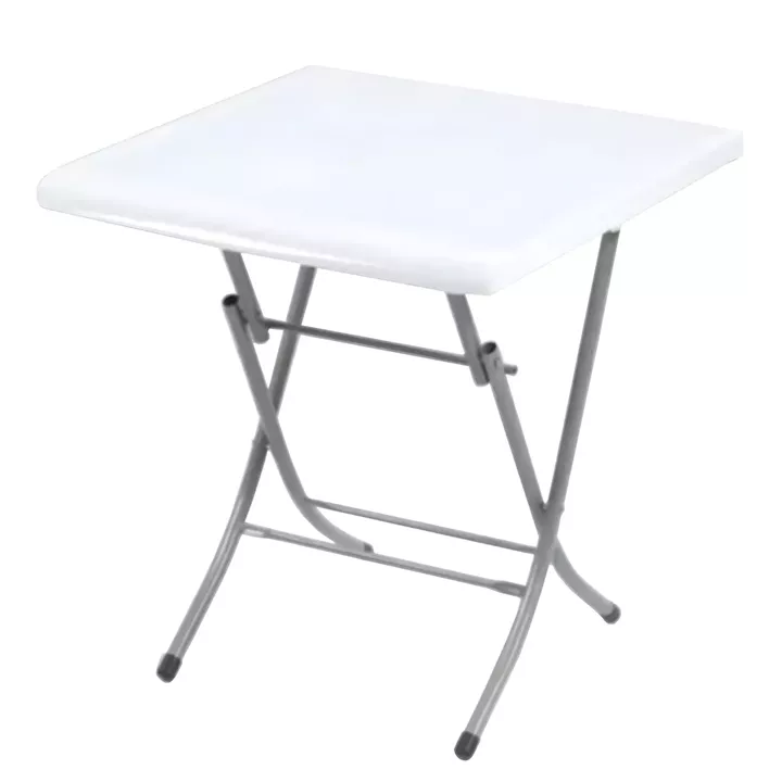 Τραπέζι Κήπου Πτυσσόμενο Λευκό Μέταλλο/Πλαστικό 80x80x75cm