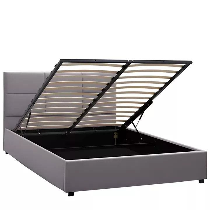 Κρεβάτι Διπλό ArteLibre CLOUDREST Γκρι Ύφασμα 213x130x109.5cm (Στρώμα 160x200cm)