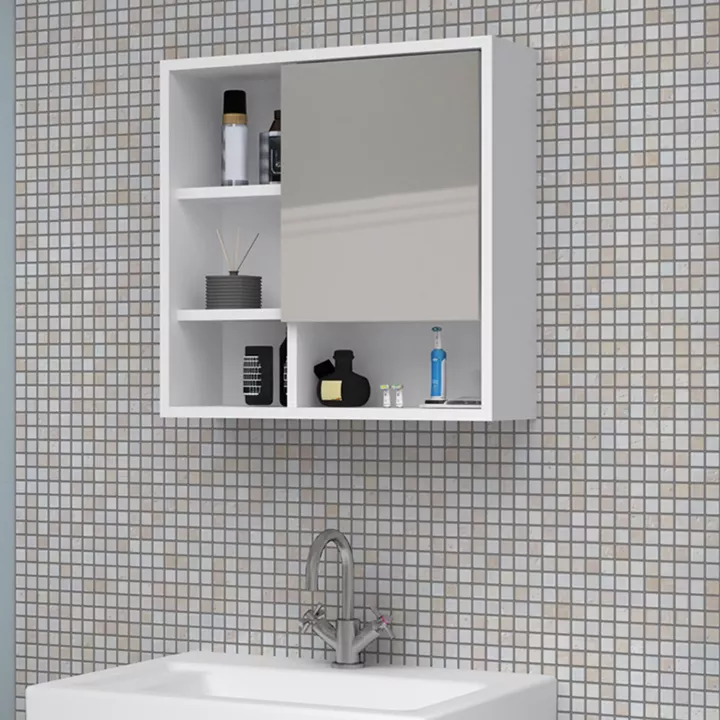 Καθρέπτης μπάνιου Demo Μegapap χρώμα λευκό 60x17,5x60εκ.