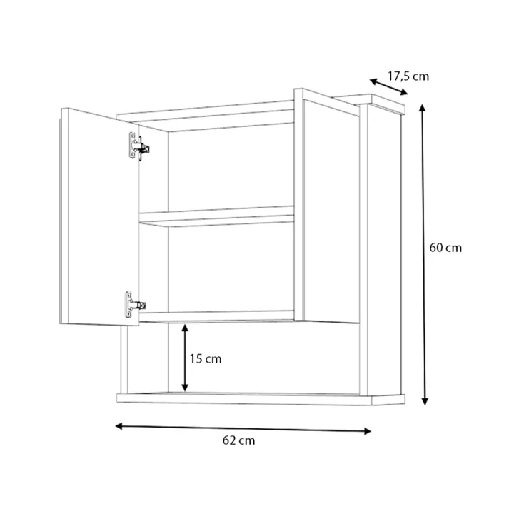 Καθρέπτης μπάνιου Delo Μegapap χρώμα λευκό 62x17,5x60εκ.