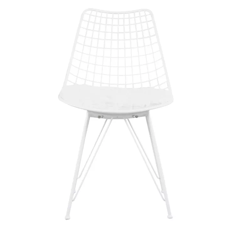 Καρέκλα Μεταλλική ArteLibre FAGUS Με Μαξιλάρι Λευκό 49x58x83.5cm