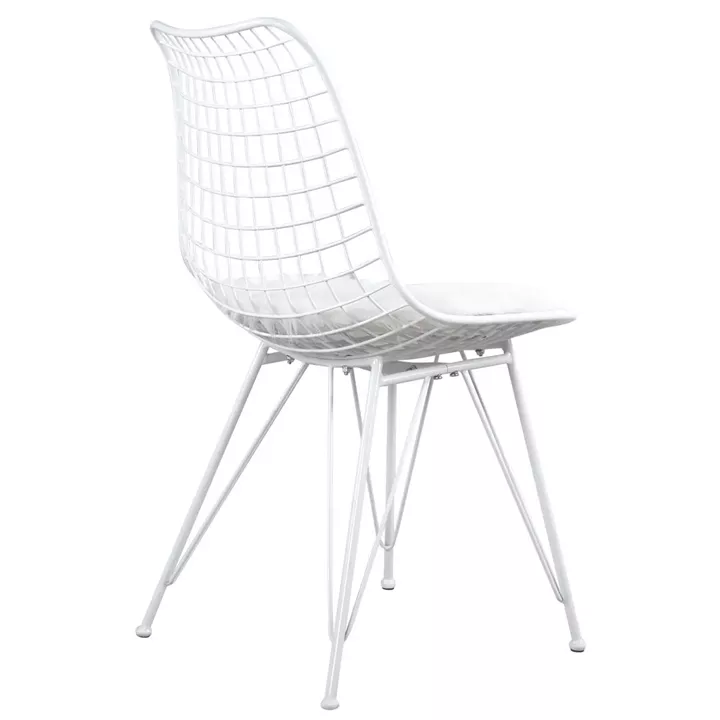 Καρέκλα Μεταλλική ArteLibre FAGUS Με Μαξιλάρι Λευκό 49x58x83.5cm