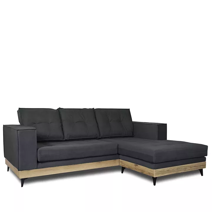 Καναπές Γωνιακός ArteLibre CALLIOPE Αναστρέψιμος Σκούρο Γκρι 250x184x100cm