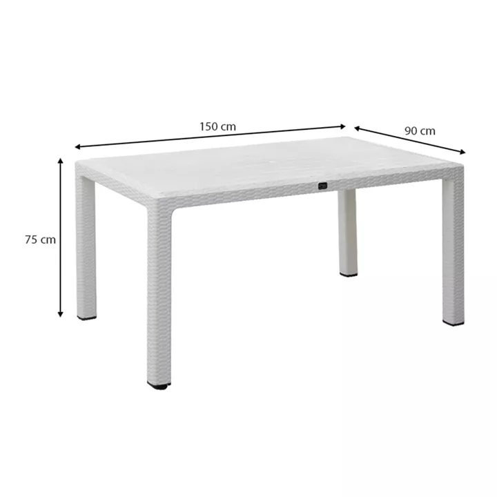 Τραπέζι πολυπροπυλενίου Kalan Megapap χρώμα λευκό 150x90x75εκ.