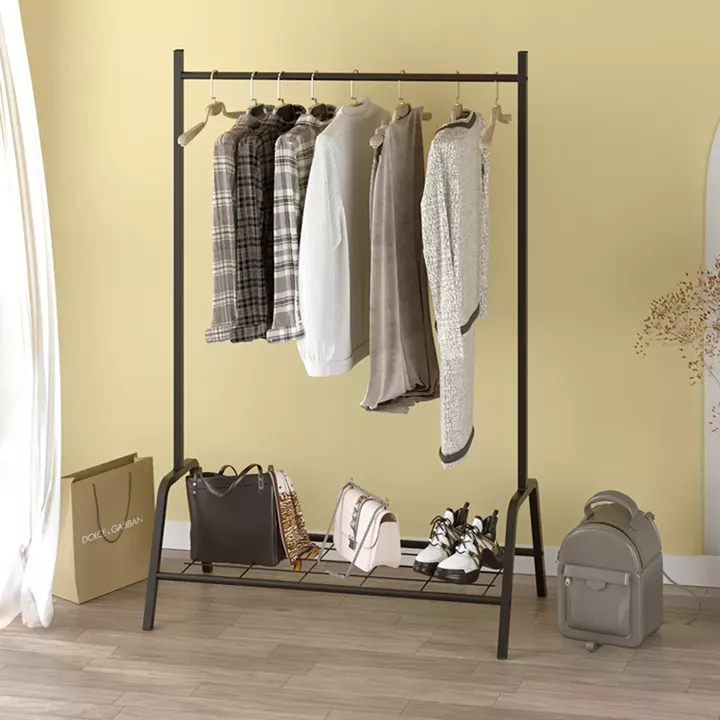 Επιδαπέδια κρεμάστρα Selman Megapap μεταλλική χρώμα μαύρο 87,6x36x136εκ.