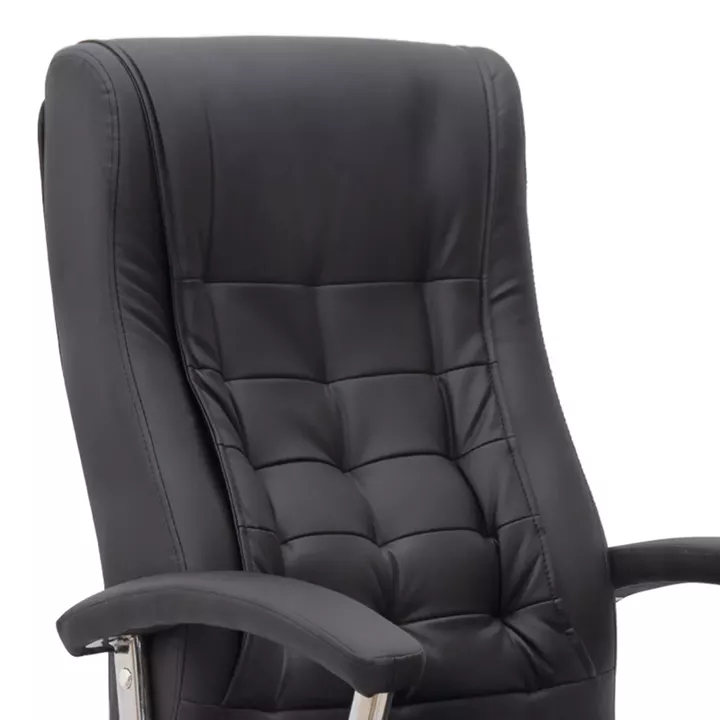 Καρέκλα γραφείου διευθυντική Vision Megapap από τεχνόδερμα χρώμα μαύρο 63x70x112/120εκ.
