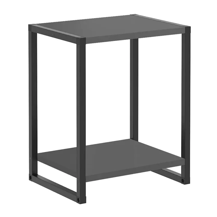 Κομοδίνο Gina Megapap χρώμα ανθρακί - μαύρο 39x30x48εκ.