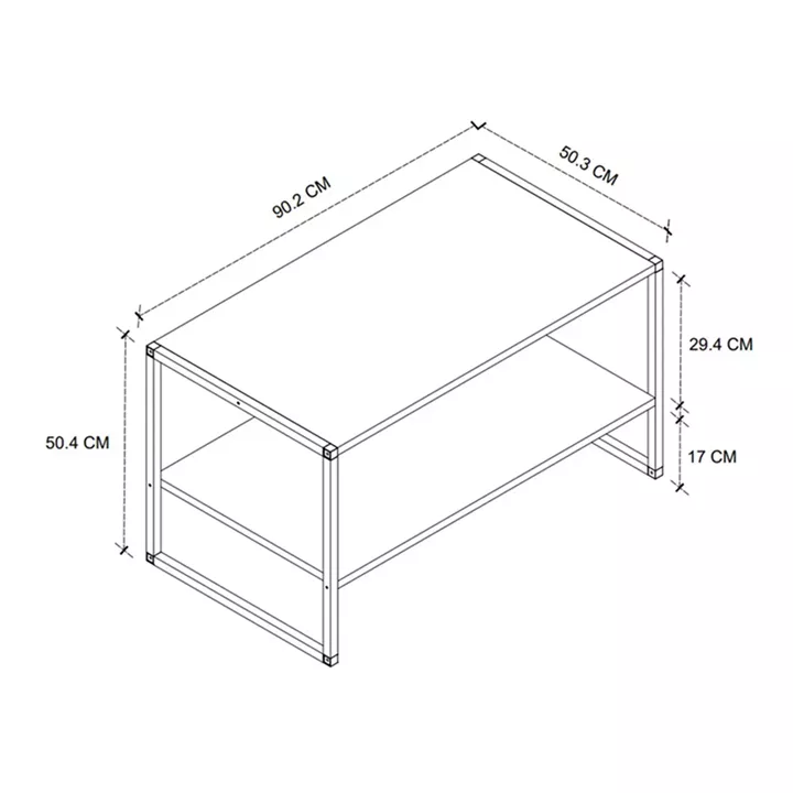 Τραπεζάκι σαλονιού Giza Megapap χρώμα rustic καρυδί 90,2x50,3x50,4εκ.