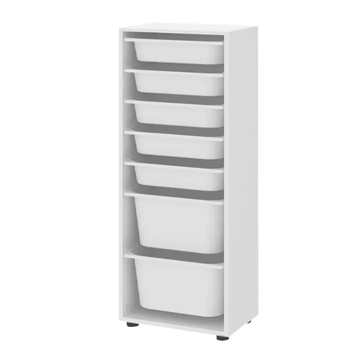 Συρταριέρα κουζίνας - μπάνιου Kayra Megapap με 7 συρτάρια χρώμα λευκό 45,4x30x125εκ.