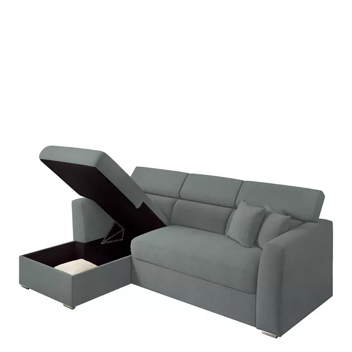 Καναπές Γωνιακός ArteLibre Αριστερή Γωνία AUDREY Ανοιχτό Γκρι 243x174x80/91cm