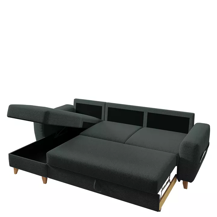 Καναπές Γωνιακός ArteLibre Αναστρέψιμη Γωνία JESSIE 235x160x85cm Σκούρο Γκρι