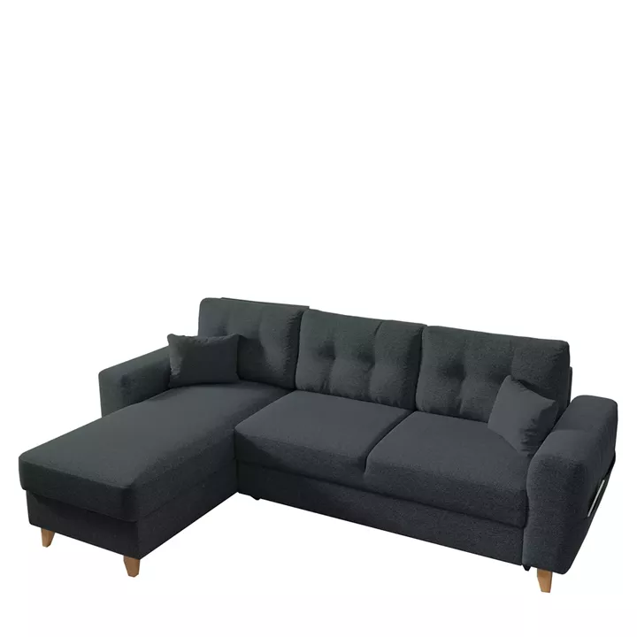 Καναπές Γωνιακός ArteLibre Αναστρέψιμη Γωνία JESSIE 235x160x85cm Σκούρο Γκρι