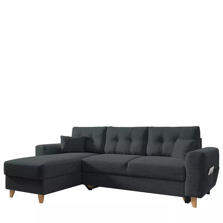 Καναπές Γωνιακός ArteLibre Αναστρέψιμη Γωνία JESSIE 235x160x85cm Σκούρο Γκρι