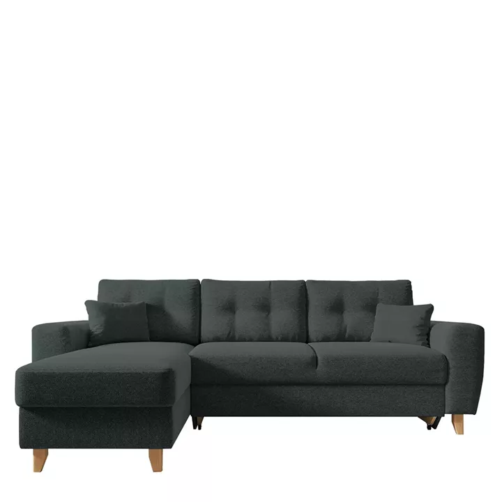 Καναπές Γωνιακός ArteLibre Αναστρέψιμη Γωνία JESSIE 235x160x85cm Σκούρο Γκρι