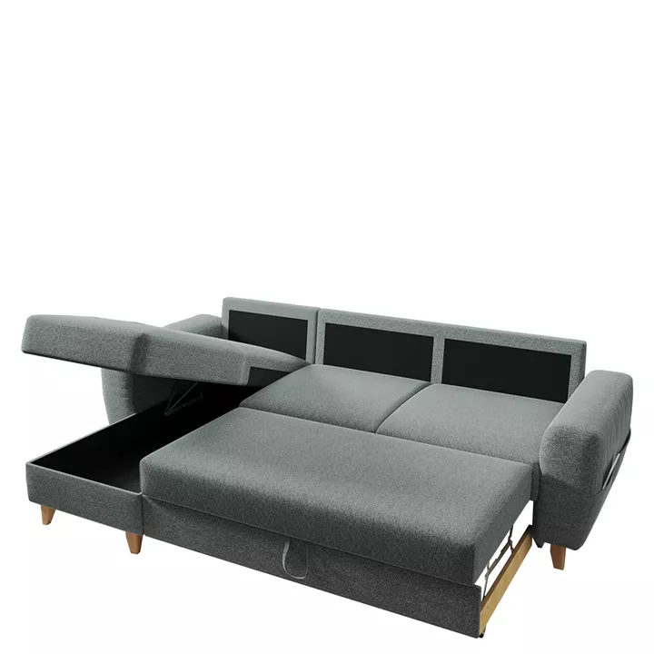 Καναπές Γωνιακός ArteLibre Αναστρέψιμη Γωνία JESSIE 235x160x85cm Ανοιχτό Γκρι
