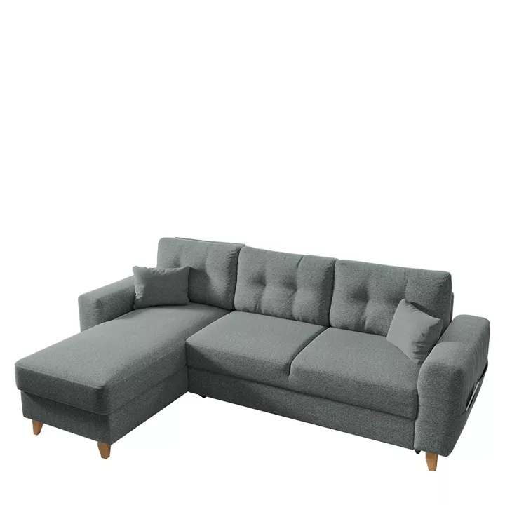 Καναπές Γωνιακός ArteLibre Αναστρέψιμη Γωνία JESSIE 235x160x85cm Ανοιχτό Γκρι