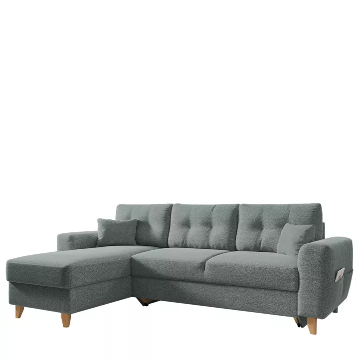 Καναπές Γωνιακός ArteLibre Αναστρέψιμη Γωνία JESSIE 235x160x85cm Ανοιχτό Γκρι