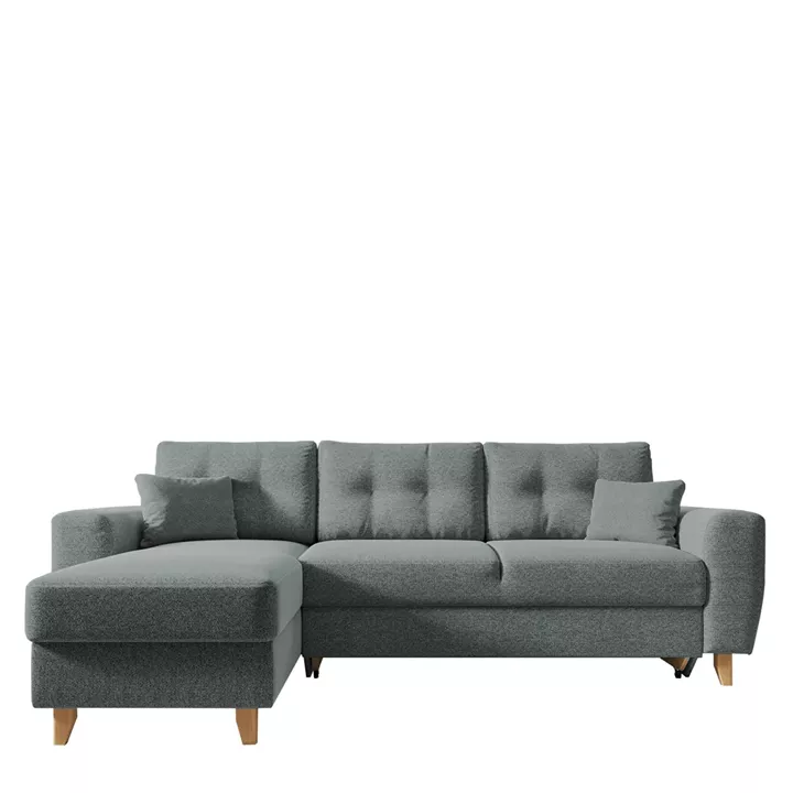 Καναπές Γωνιακός ArteLibre Αναστρέψιμη Γωνία JESSIE 235x160x85cm Ανοιχτό Γκρι