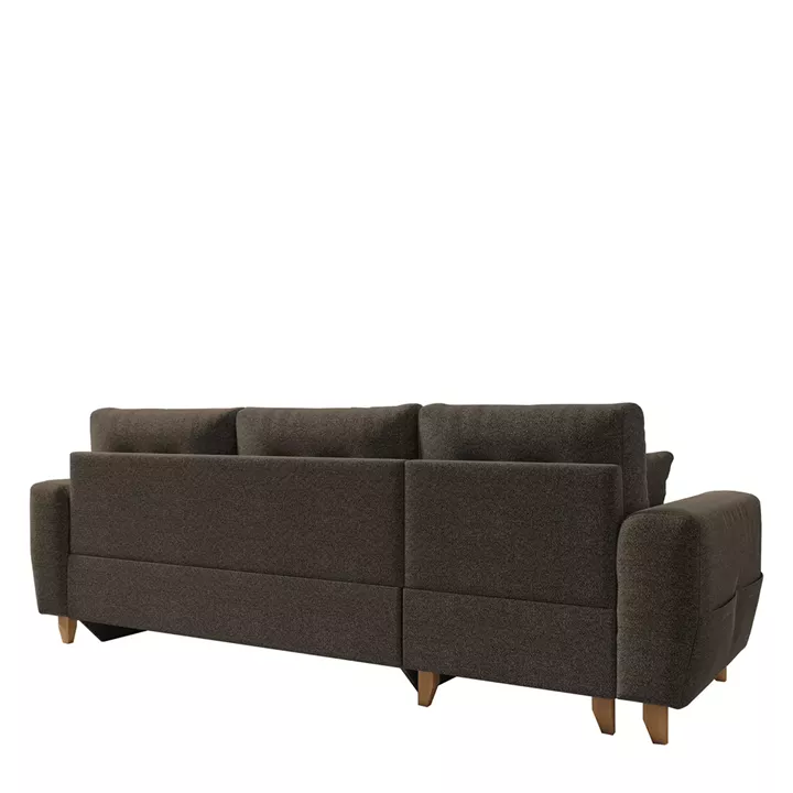 Καναπές Γωνιακός ArteLibre Αναστρέψιμη Γωνία JESSIE 235x160x85cm Καφέ