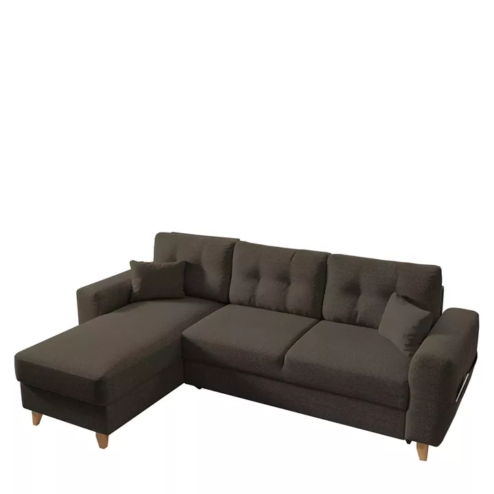 Καναπές Γωνιακός ArteLibre Αναστρέψιμη Γωνία JESSIE 235x160x85cm Καφέ