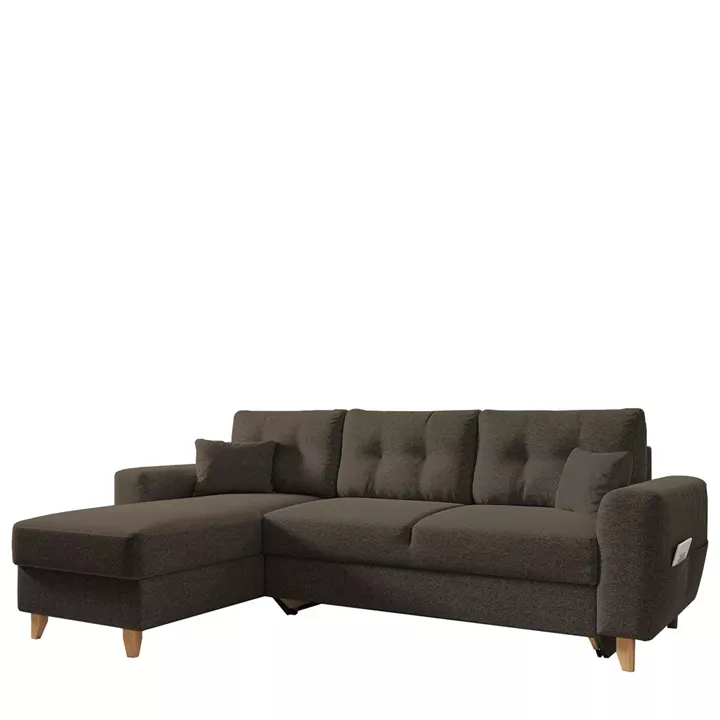 Καναπές Γωνιακός ArteLibre Αναστρέψιμη Γωνία JESSIE 235x160x85cm Καφέ