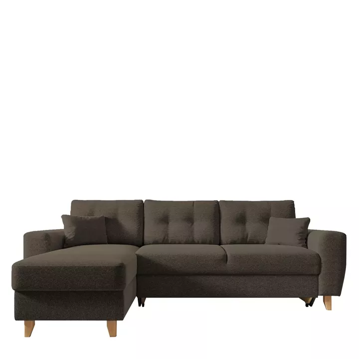 Καναπές Γωνιακός ArteLibre Αναστρέψιμη Γωνία JESSIE 235x160x85cm Καφέ