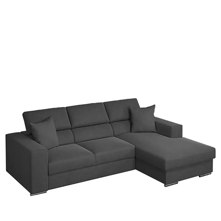 Καναπές Κρεβάτι Γωνιακός ArteLibre Δεξιά Γωνία ELOISE Σκούρο Γκρι 260x170x75-90cm