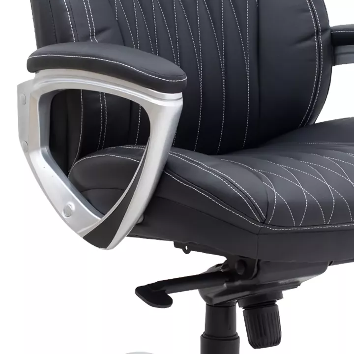 Καρέκλα γραφείου διευθυντική Duke Megapap από τεχνόδερμα χρώμα μαύρο 72x70x120/125εκ.