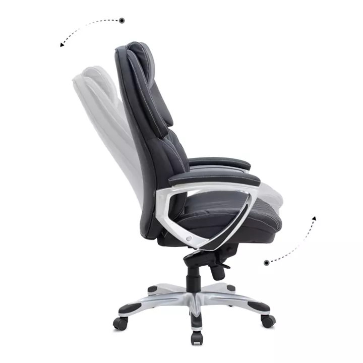 Καρέκλα γραφείου διευθυντική Duke Megapap από τεχνόδερμα χρώμα μαύρο 72x70x120/125εκ.