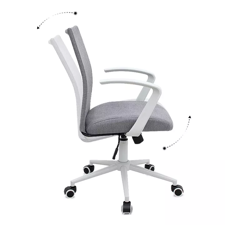 Καρέκλα γραφείου Berlin Megapap υφασμάτινη χρώμα γκρι - λευκό 64x63x89/96εκ.