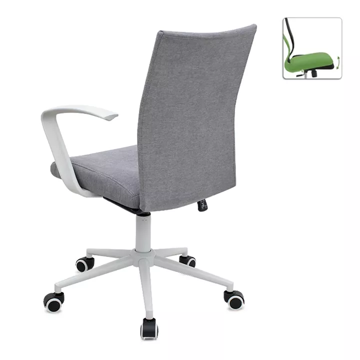 Καρέκλα γραφείου Berlin Megapap υφασμάτινη χρώμα γκρι - λευκό 64x63x89/96εκ.