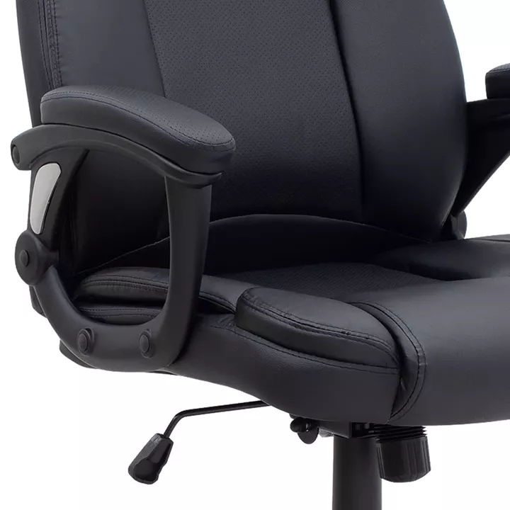 Καρέκλα γραφείου διευθυντική Morgan Megapap από τεχνόδερμα χρώμα μαύρο 67x65x112/122εκ.