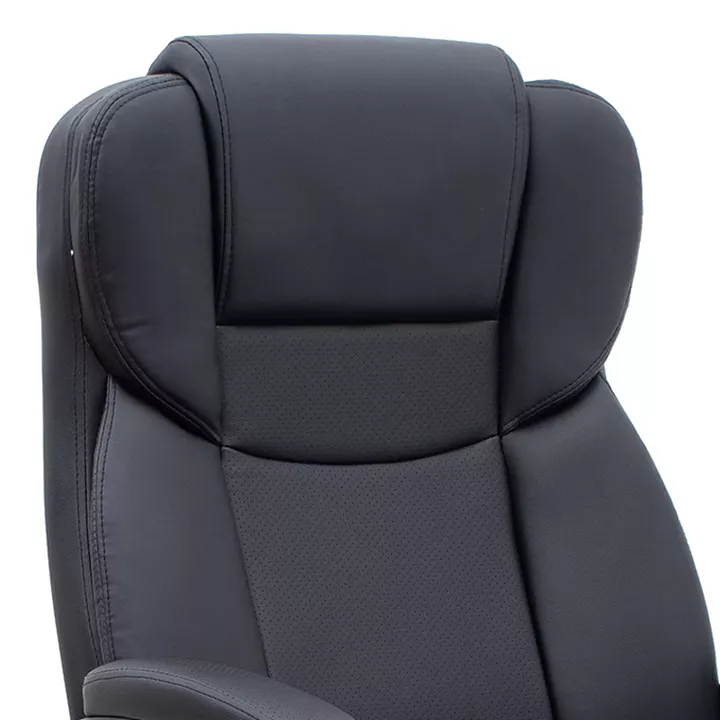 Καρέκλα γραφείου διευθυντική Morgan Megapap από τεχνόδερμα χρώμα μαύρο 67x65x112/122εκ.