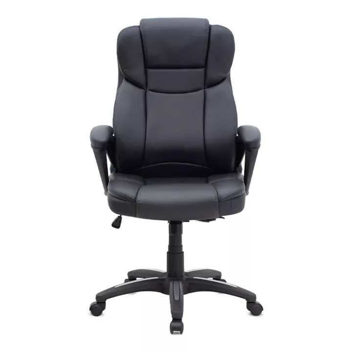 Καρέκλα γραφείου διευθυντική Morgan Megapap από τεχνόδερμα χρώμα μαύρο 67x65x112/122εκ.